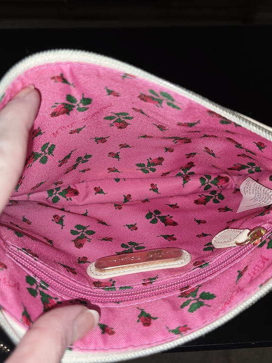 Betsey Johnson NWT Cream Love Letter Crossbody with Pink & Blue Postal Accents - Picture 8 of 9